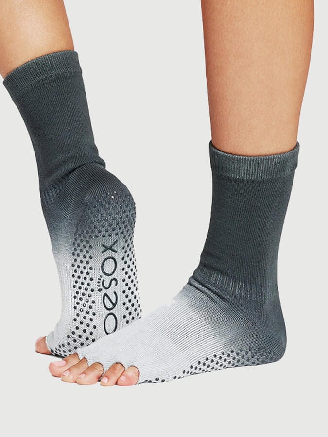 Toesox Socks S / Snowpack ToeSox Crew Half Toe Women's Grip Yoga Socks