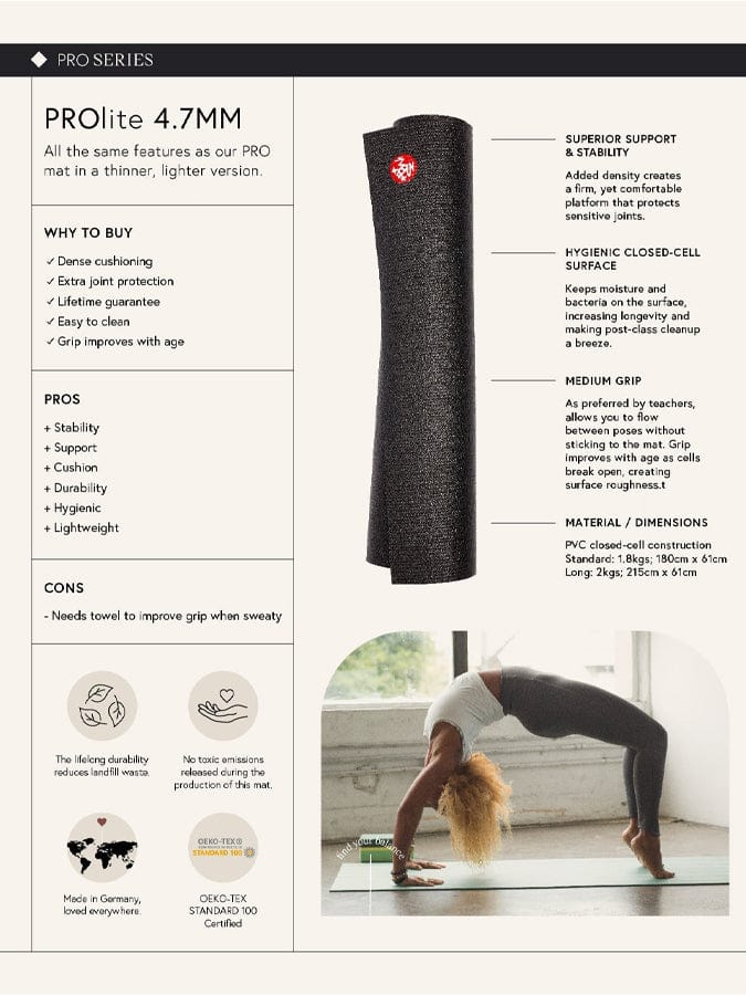 Manduka PROlite Standard 71" Yoga Mat 4.7mm