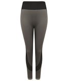 Tombo Women's Yoga Panelled Leggings - Grey/Black