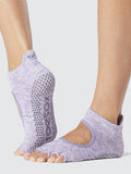 Toesox Womens Socks S / Heather Purple ToeSox Half Toe Bellarina Women's Yoga Socks