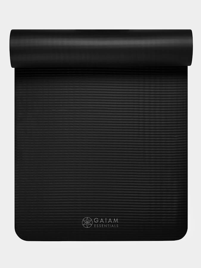Gaiam Yoga Mat Black Gaiam Essential Fitness Yoga Mat 10mm