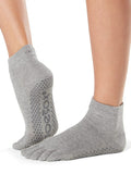 ToeSox Socks S / Heather Grey ToeSox Ankle Full Toe Grip Socks