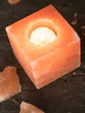 Yoga Studio Himalayan Salt Tealight Candle Holder - Square