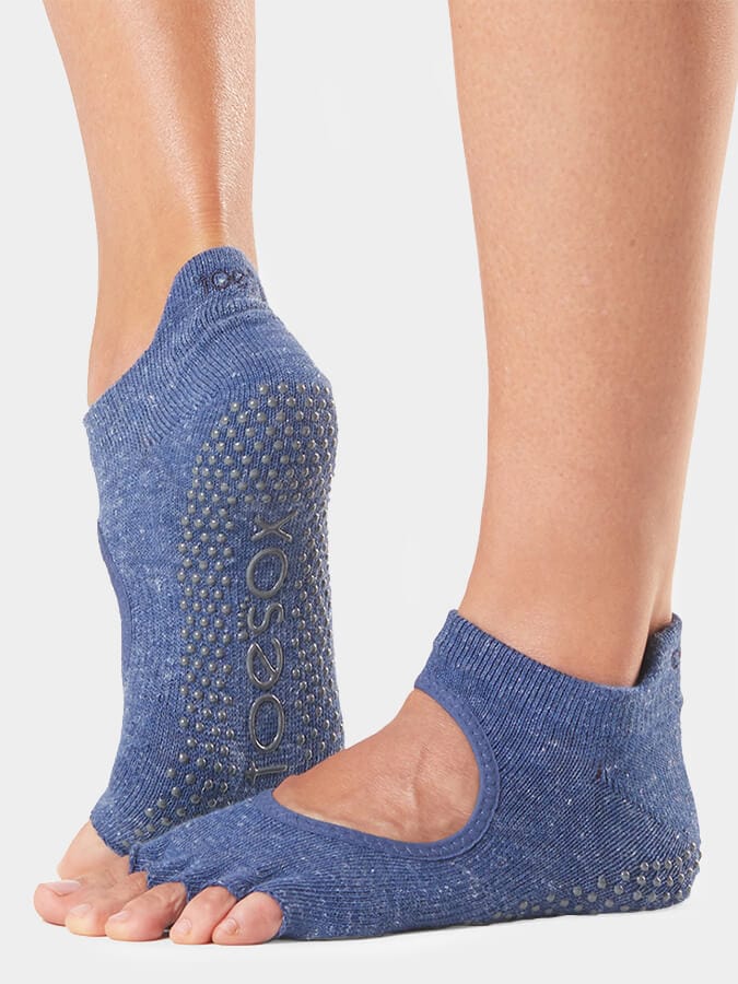 Toesox Womens Socks S / Navy Blue ToeSox Half Toe Bellarina Women's Yoga Socks