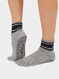Toesox Socks S / Grey Speckle ToeSox Melody Full Toe Yoga Socks