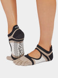 Toesox Womens Socks S / Shitake Stripe ToeSox Full Toe Bellarina Women's Yoga Socks