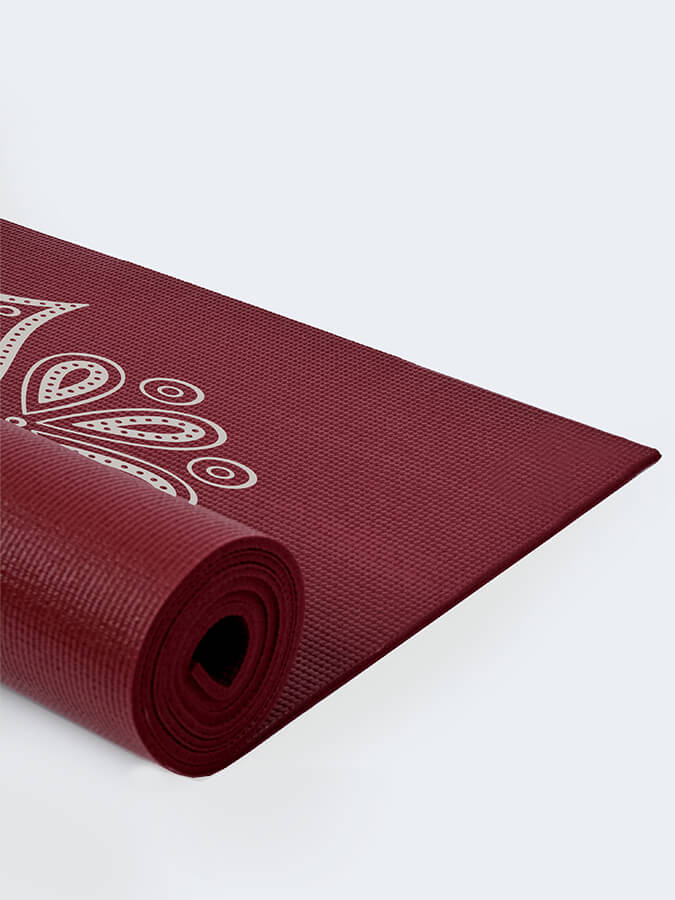 Yoga Studio Yoga Mat Yoga Studio Designed Mats 6mm - Raspberry Mat Botanical Sun