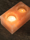 Yoga Studio Himalayan Salt Tealight Candle Holder - Double