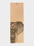 Yoga Studio Printed Elephant Cork Yoga Mat - 4mm