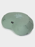 Yoga Studio Yoga Prop Sage Green Yoga Studio Crescent Lotus Organic Zafu Buckwheat Cushion