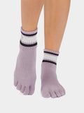 Toesox Socks S / Lavender Mist Strip ToeSox Melody Full Toe Yoga Socks