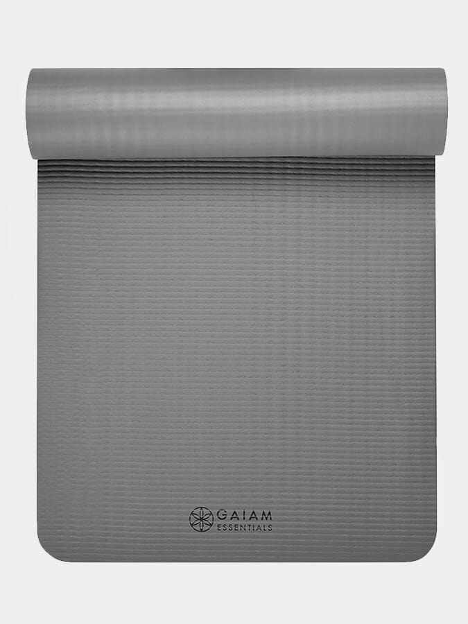 Gaiam Yoga Mat Grey Gaiam Essential Fitness Yoga Mat 10mm