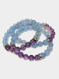 Yoga Studio Womens Bracelet Yoga Studio Amethyst & Chalcedony Stone Mala Bead Bracelet