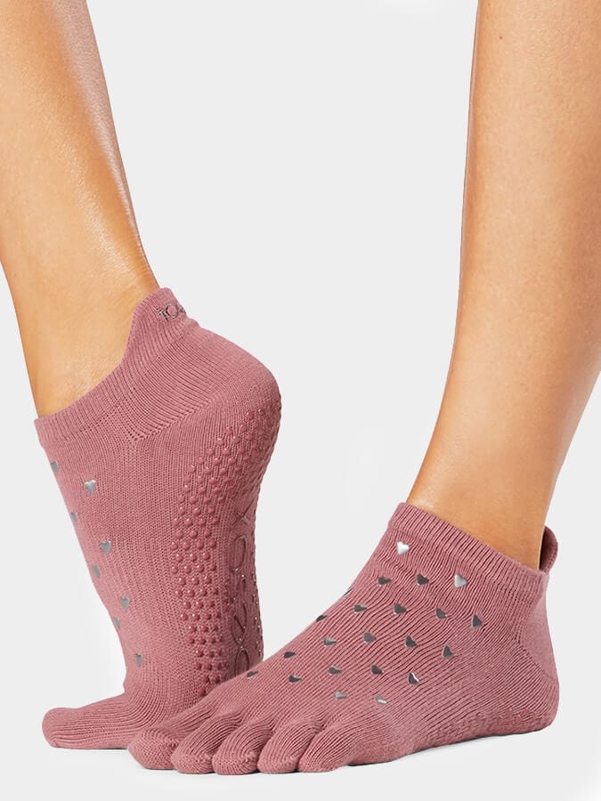 Toesox Womens Socks Tough Love / M ToeSox Low Rise Full Toe Women's Yoga Socks