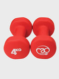 Yoga Mad Pair of 4Kg Neo Dumbbells - Red