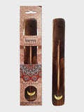 Namaste Karma Scents Brass Inlay Mango Wood Ash Holder Moon