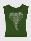 Yoga Studio Natural Organic Women's T-Shirt Top - Elephant