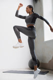 Tombo Women's Yoga Panelled Leggings - Grey/Black