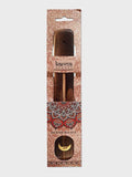 Namaste Karma Scents Brass Inlay Mango Wood Ash Holder Moon