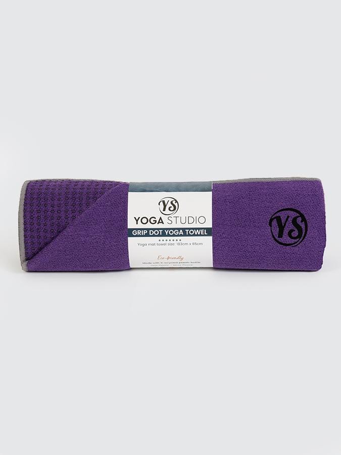 Yoga Studio Yoga Towel Dark Purple Yoga Studio Premium Grip Dot Yoga Mat Towels
