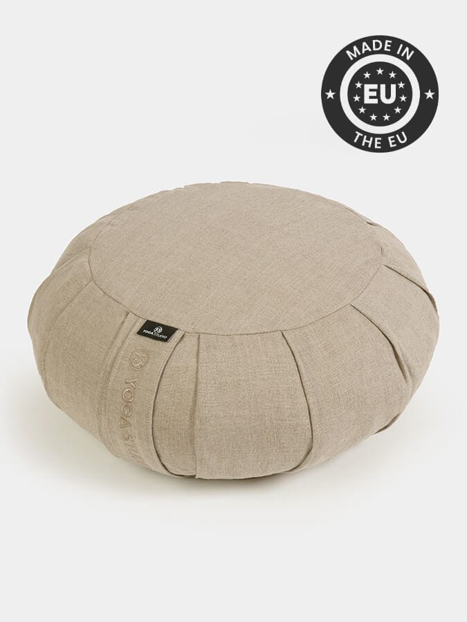 Yoga Studio EU Organic Buckwheat Zafu Round Linen Cushion 