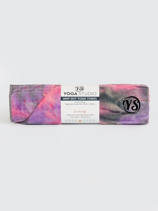 Yoga Studio Yoga Towel Purple Tie Die Yoga Studio Premium Grip Dot Yoga Mat Towels