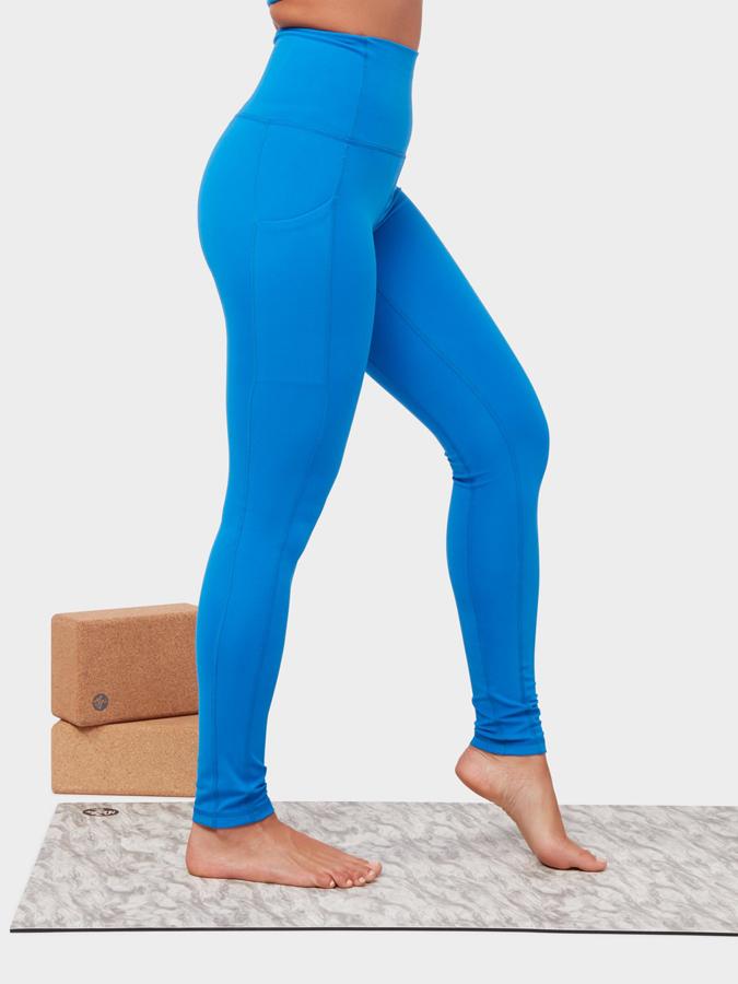 Manduka Womens Leggings Manduka Renew Women's High Rise Yoga Leggings With Pocket - Be Bold Blue