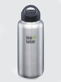 Klean Kanteen Water Bottle Brushed Stainless Klean Kanteen Wide Bottle 40oz (1182ml) With Loop Cap