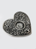 Namaste Metal Embossed Shaped Incense Holder - Heart