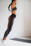 Tombo Women's Yoga Panelled Leggings - Grey/Black