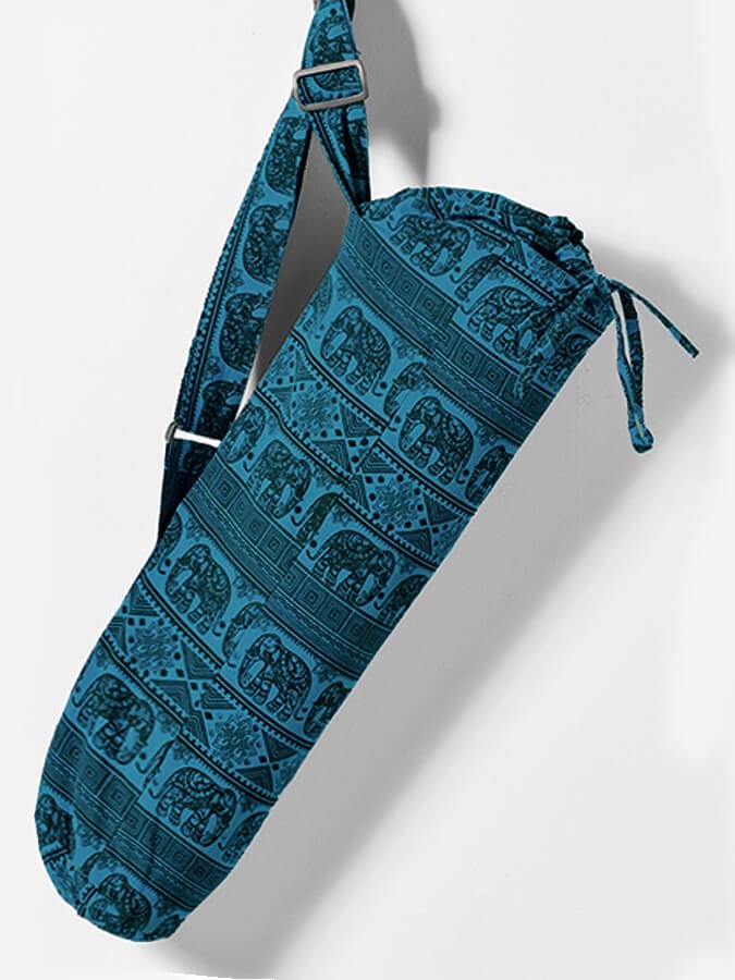 Namaste Yoga Bag Blue Elephant Design Cotton Yoga Mat Bag