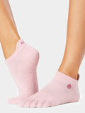 Toesox Womens Socks Happy / M ToeSox Low Rise Full Toe Women's Yoga Socks