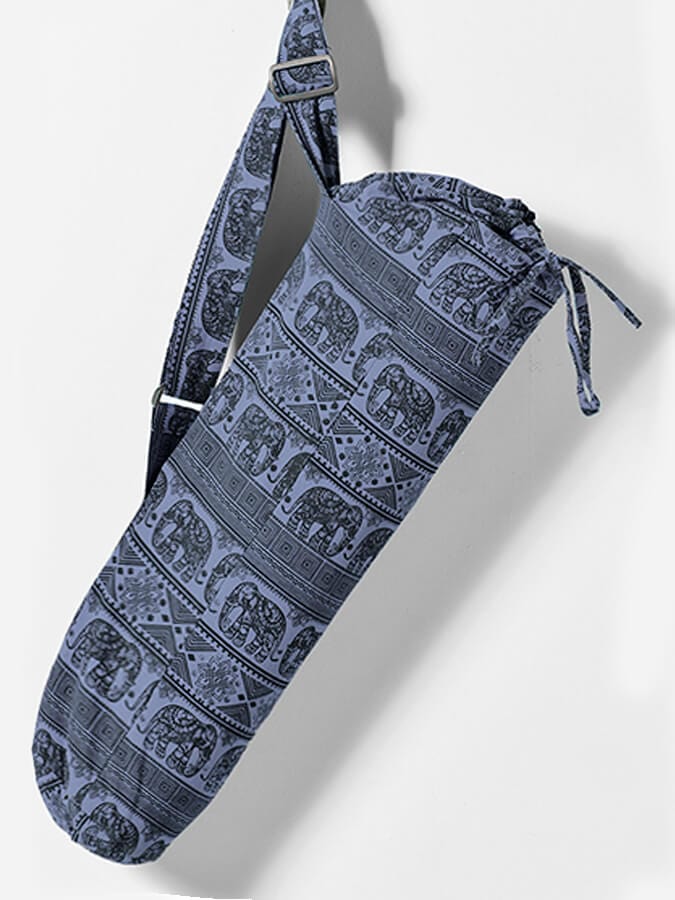 Namaste Yoga Bag Purple Elephant Design Cotton Yoga Mat Bag