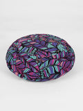 Yoga Studio Round Designed Organic Buckwheat  Cushion - Floral Collection