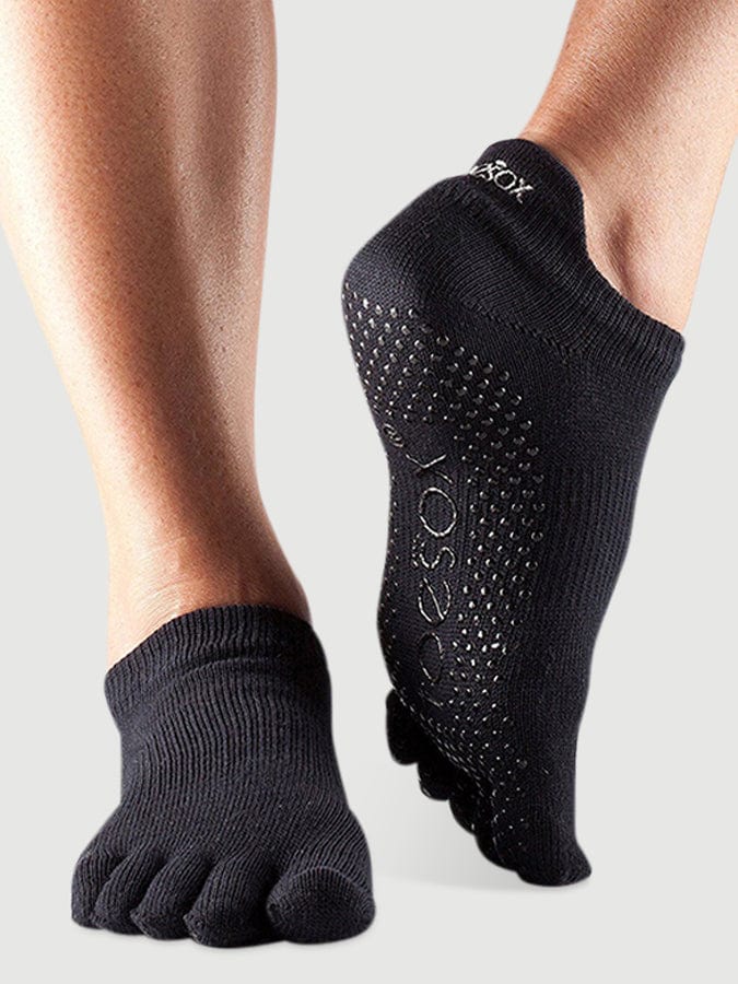 Toesox Womens Socks Black / M ToeSox Low Rise Full Toe Women's Yoga Socks