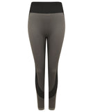 Tombo Women's Yoga Panelled Leggings - Grey/Black