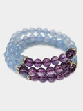 Yoga Studio Womens Bracelet Yoga Studio Amethyst & Chalcedony Stone Mala Bead Bracelet