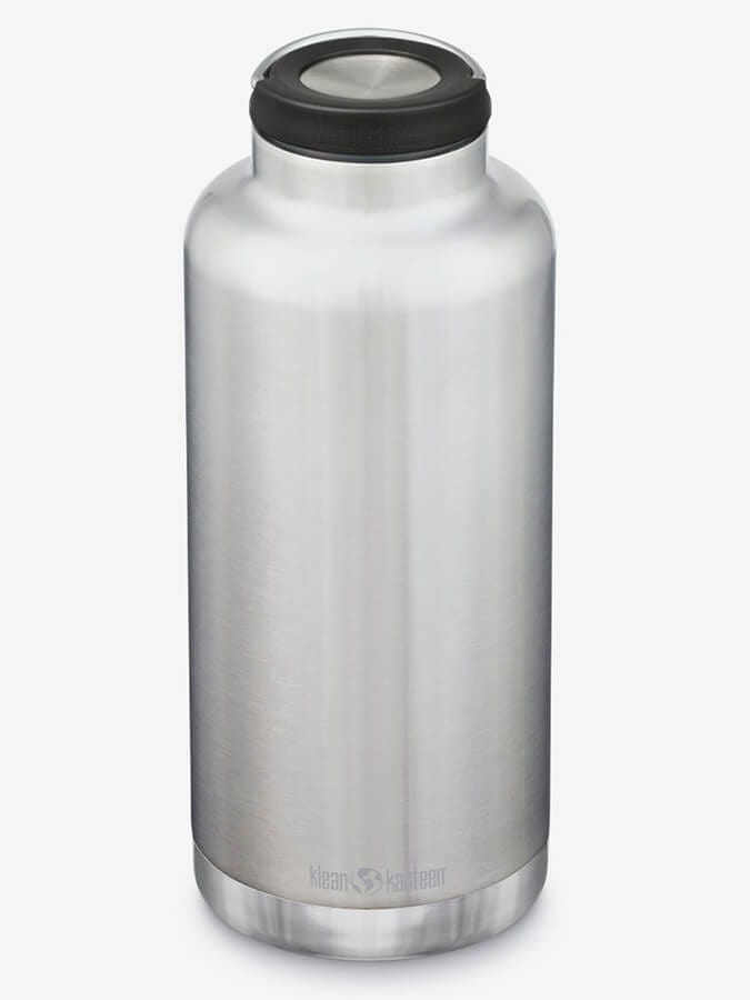 Klean Kanteen Water Bottle Brushed Stainless Klean Kanteen TKWide Insulated Bottle 64oz (1900ml) With Loop Cap