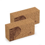 Yoga Studio Standard Size Cork Yoga Brick Twin Pack - Elephant 
